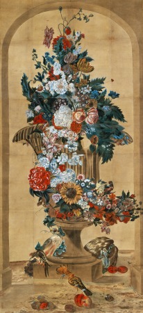 ファン・ロイエン筆花鳥図模写 谷文晁筆 一幅